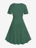 Plus Size Paisley Printed Short Sleeve Dress -  