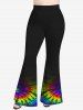 Plus Size Tie-Dye Flare Pants -  