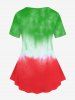 Plus Size Ombre Printed Short Sleeves T-Shirt -  