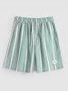 Cotton and Linen Striped Pattern Shirt and Shorts Set -  