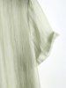 Striped Pattern See-through Sheer Short Sleeves Shirt -  