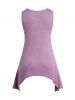 Débardeur Décontracté Panneau en Dentelle à Ourlet Asymétrique de Grande Taille - Violet clair L