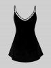 Plus Size Colorblock Sun Glitter Print Cami Top (Adjustable Shoulder Strap) -  