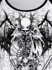 Gothic Skulls Chain Wing Print Raglan Shoulder Short Sleeve T-Shirt -  