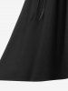 Jupe à Bretelle Haute Basse avec Bouton de Grande Taille à Lacets - Noir L | US 12