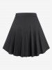 Plus Size Buckle Lace Up Plaid Skirt -  
