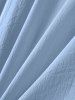 Chemise de Base Texturée en Coton et en Lin à Manches Longues - Bleu clair XXL