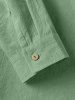 Cotton and Linen Textured Long Sleeves Basic Shirt -  