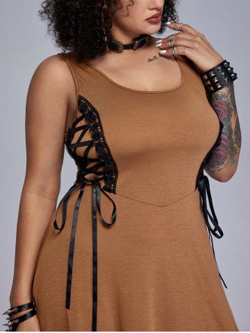 Gothic Lace-up Maxi Sleeveless Dress