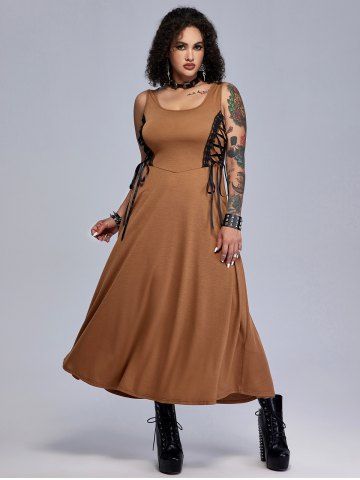 Gothic Lace-up Maxi Sleeveless Dress