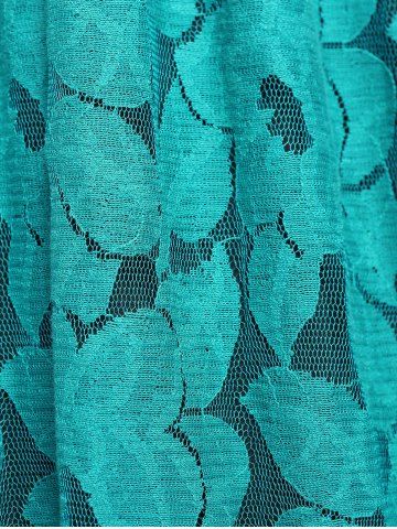 Plus Size Chain Panel Twisted Double Layered Lace Dress