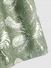 Tropical Leaves Printed Drawstring Vacation Shorts -  