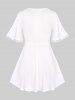 T-shirt Grande Taille Imprimé Figure Floral à Lacets - Blanc M | US 10
