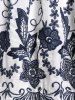 T-shirt Grande Taille Imprimé Figure Floral à Lacets - Blanc M | US 10