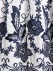 T-shirt Grande Taille Imprimé Figure Floral à Lacets - Blanc 1X | US 14-16
