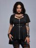 Gothic Caged Cutout Strappy Grommets Zip Front Top -  