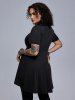 Gothic Caged Cutout Strappy Grommets Zip Front Top -  