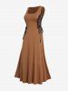 Gothic Lace-up Maxi Sleeveless Dress -  