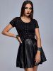 Gothic Lace-up Hollow Out Cropped Top -  