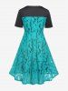 Robe Superposée en Dentelle Insérée Grande Taille avec Chaîne - Vert 2X | US 18-20