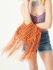 Hollow Out Handmade Braided Tassel Design Beach Tote Bag -  