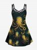 Gothic Octopus Print Crisscross Cami Dress -  