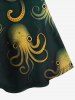 Gothic Octopus Print Crisscross Cami Dress -  