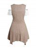 Vintage Lace Up Layered Asymmetric Top And Off The Shoulder Ruffles Short Sleeve T-shirt Set -  