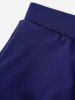 Ensemble de Bikini de Bain Tankini Rayé Imprimé Matelassé à Volants - Bleu profond L