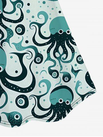 Gothic Octopus Printed Tankini Top (Adjustable Shoulder Strap)
