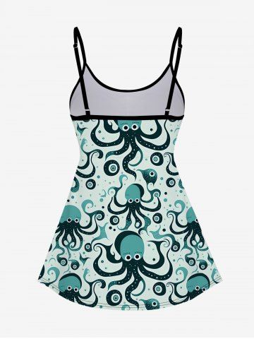 Gothic Octopus Printed Tankini Top (Adjustable Shoulder Strap)