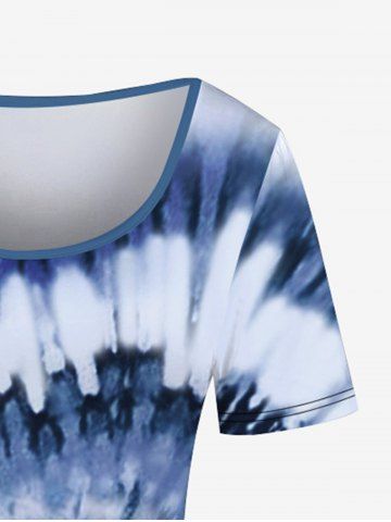 Plus Size Tie-Dye Heart Printed Dress