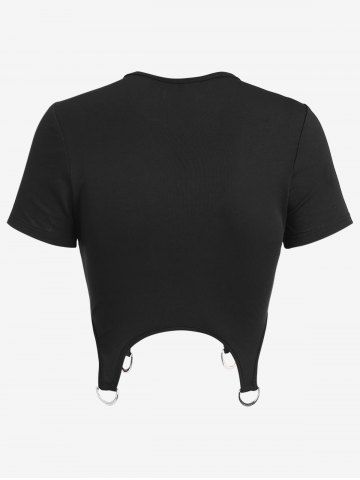 Gothic D-ring Gartered Cropped T-shirt