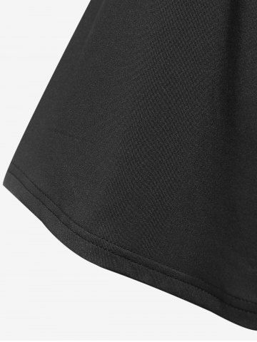 Gothic Flowers Ruched Cold Shoulder Top