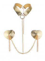 Chain Linked Nipple Cover With Choker -  