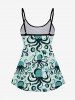 Gothic Octopus Printed Tankini Top (Adjustable Shoulder Strap) -  
