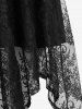 Robe Mi-longue Mouchoir Gothique Brodée à Ourlet en Dentelle - Noir 1X | US 14-16