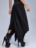 Gothic Handkerchief Hem Maxi Skirt -  