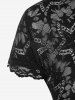 T-shirt Court Gothique Etoile en Dentelle - Noir 2X | US 18-20