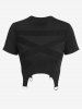 Gothic D-ring Gartered Cropped T-shirt -  