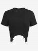 Gothic D-ring Gartered Cropped T-shirt -  