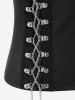 Gothic Punk Chain Lace-up Rivets Zip Front Tank Top -  