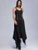 Gothic Chain Lace-up Rivets Zip Front Tank Top -  