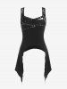 Gothic Hollow Out Grommet Buckle Stud Asymmetrical Tank Top -  