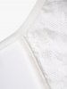 Plus Size Colorblock Plain High Waist A Line Mini Dress And Lace Tied Front Top Set -  