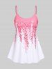 Plus Size Ombre Floral Print Boyleg Tankini Swimsuit (Adjustable Shoulder Strap) -  