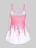 Plus Size Ombre Floral Print Boyleg Tankini Swimsuit (Adjustable Shoulder Strap) -  