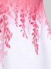 Plus Size Ombre Floral Print Boyleg Tankini Swimsuit (Adjustable Shoulder Strap) -  