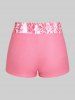 Plus Size Ombre Floral Print Boyleg Tankini Swimsuit (Adjustable Shoulder Strap) -  