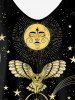 Plus Size Sun Moon Cloud Stars Eagle Print Cami Top (Adjustable Shoulder Strap) -  